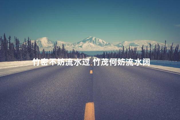 竹密不妨流水过 竹茂何妨流水阔